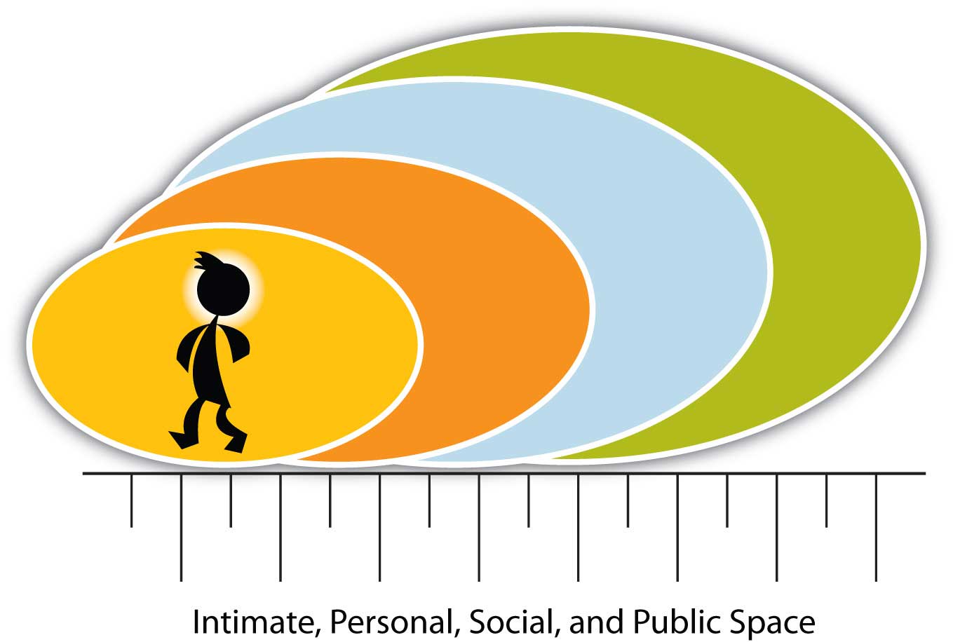 Depiction of the Four Main Categories of Distance (Intimate, Personal, Social, and Public Space)