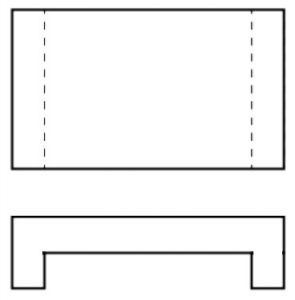 Technical drawing showing hidden lines