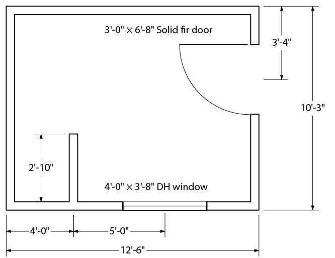 Floor plan showing dimensions in feet and inches