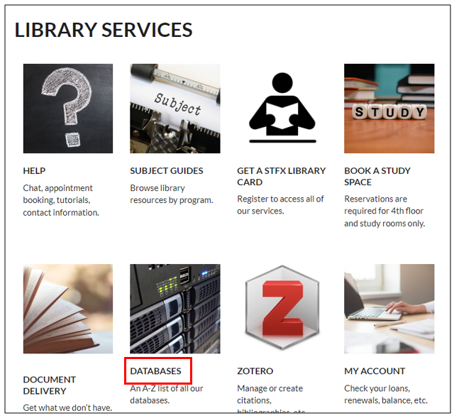 Image of the library home page