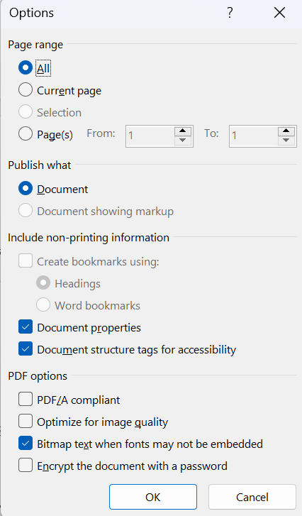 Process of saving a document as an accessible PDF and the steps involved in ensuring the PDF version retains accessibility features.