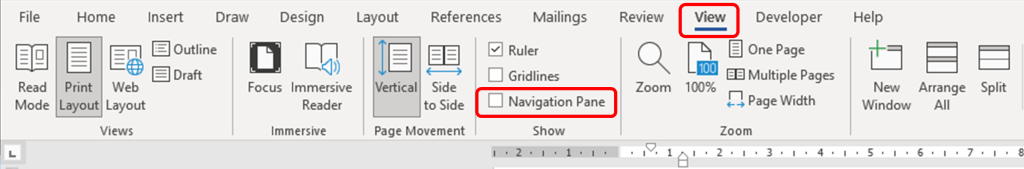 Utilizing Navigation Pane feature for efficient document navigation by providing a quick overview and easy access to various document sections.