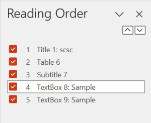 Demonstrates rearranging the elements for ensuring a logical sequence of content within the presentation.